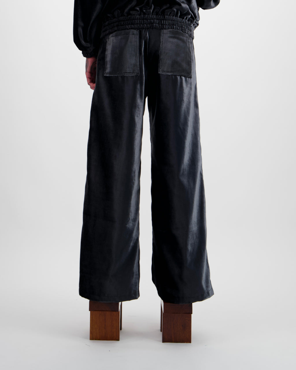 CHARCOAL VELVET JOGGERS