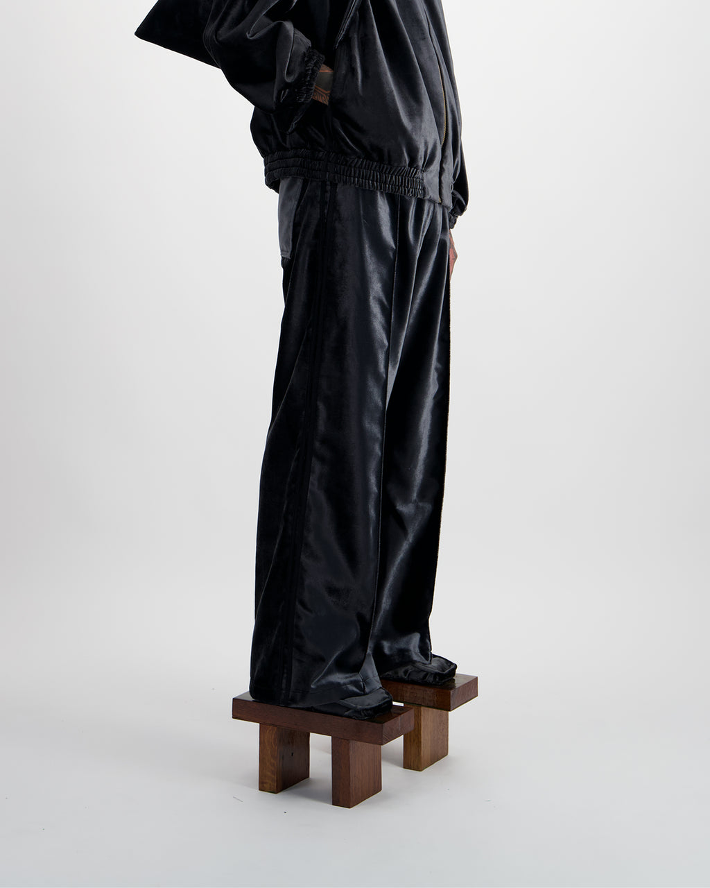 CHARCOAL VELVET JOGGERS
